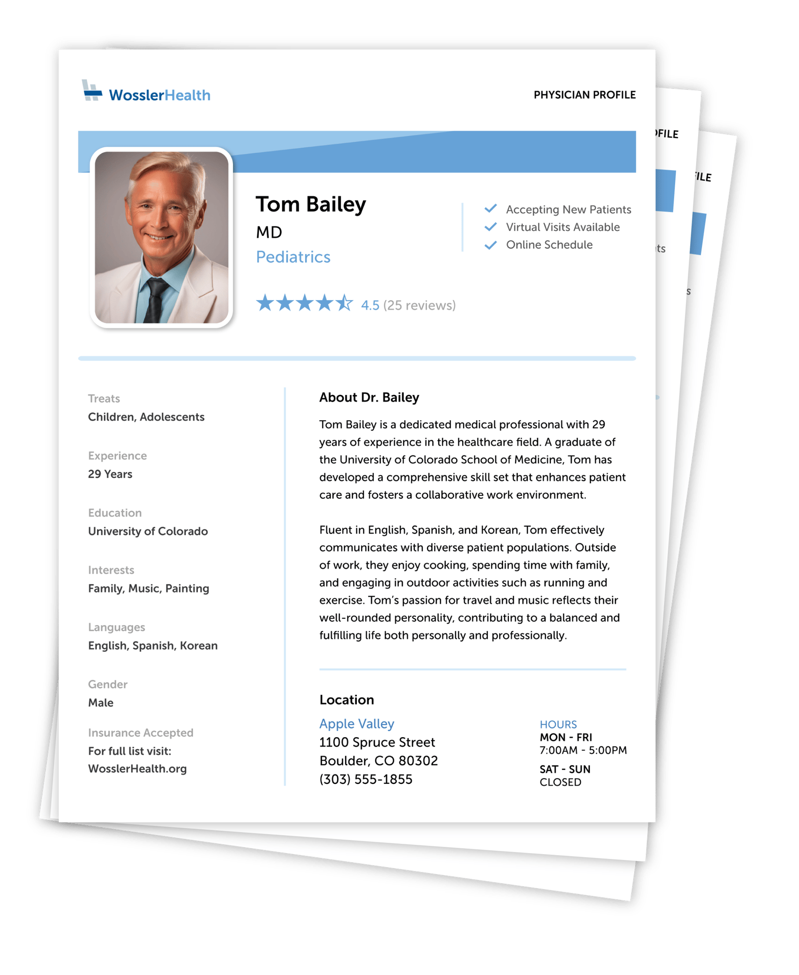 one page profile template for adults
